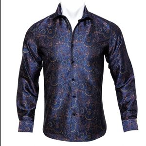 Men's premium satin long sleeve dress shirt
